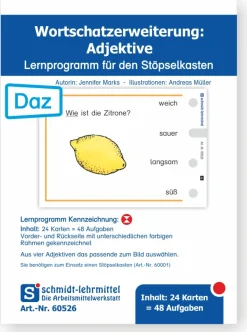 Stöpselkarten 'Wortschatzerweiterung: Adjektive' (DaZ)