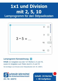Stöpselkarten '1 x 1 und Division mit 2, 5, 10'