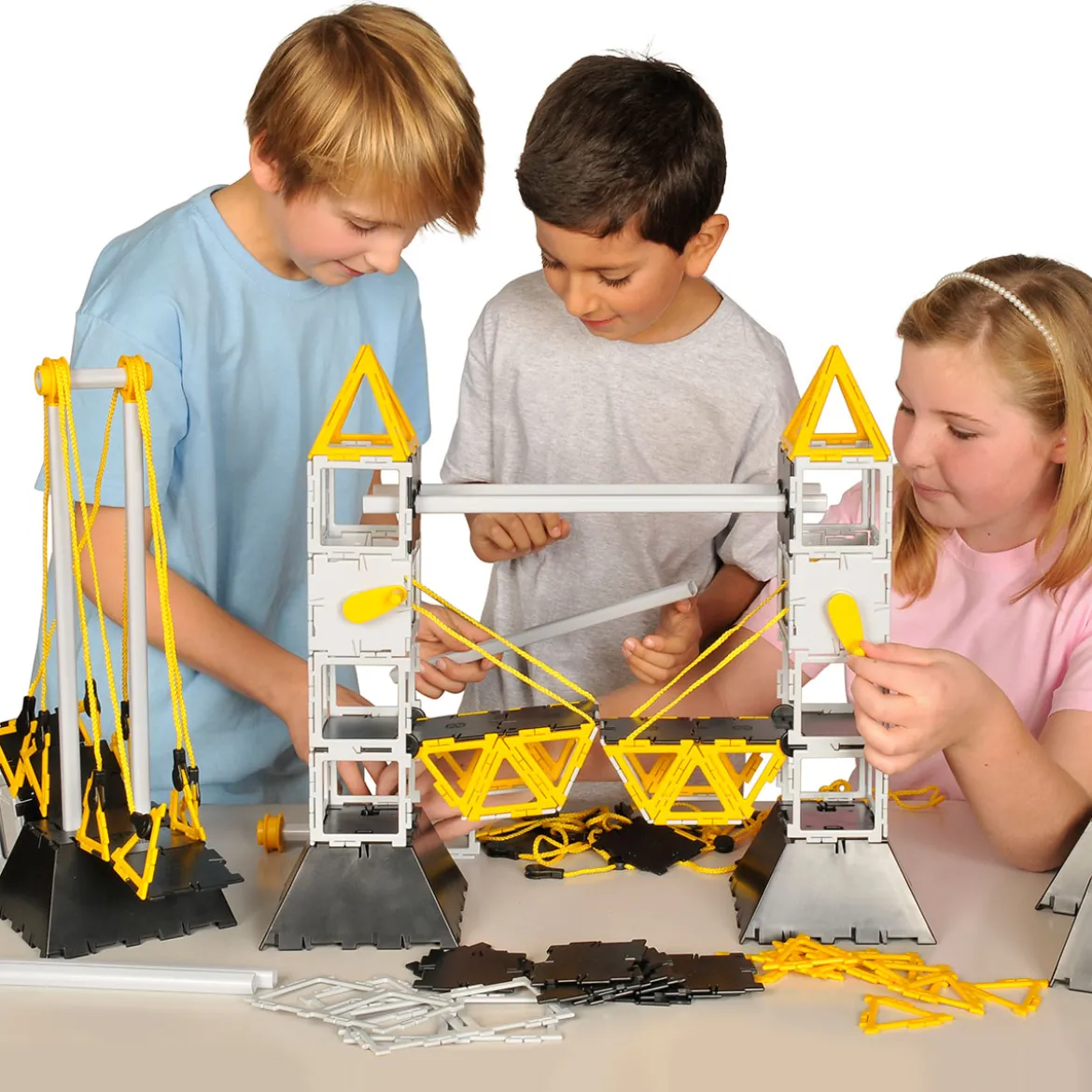 Technik-Konstruktionsset, Original Polydron, Brücken-Bausatz, 322 Teile, für Kinder