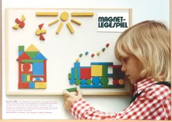 80-teiliges Magnet-Legespiel im Holzkasten, ab 3 Jahre