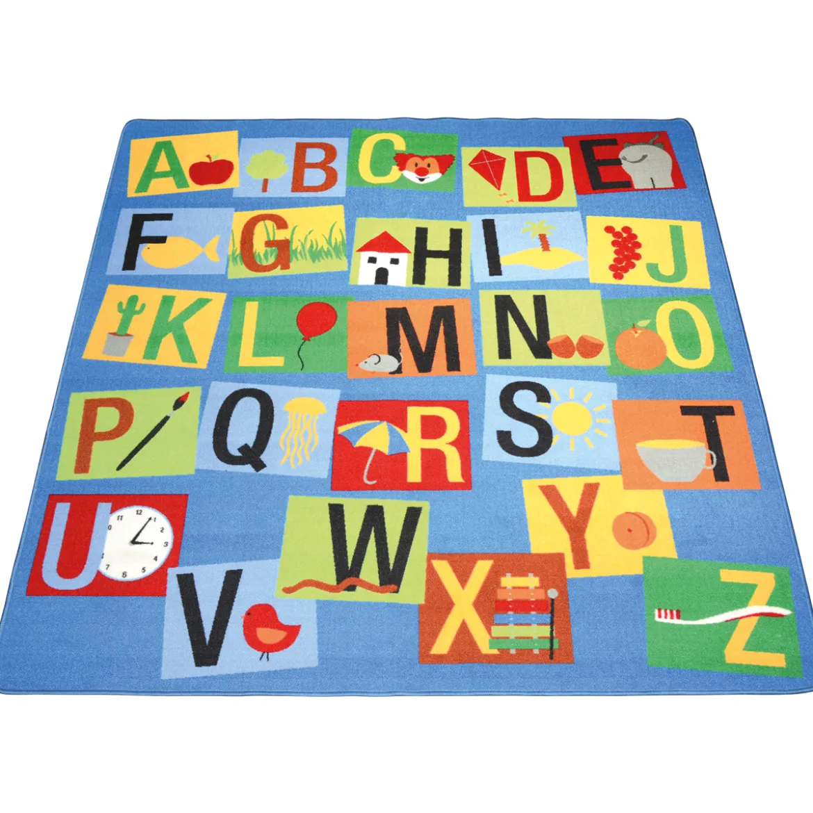 Teppich Buchstaben, 200 x 200 cm, Alphabet, alle 26 Großbuchstaben