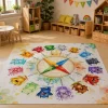 Teppich Emotionskompass, 16 Monster mit verschiedenen Gefühlen, für Kinder, 155 x 155 cm