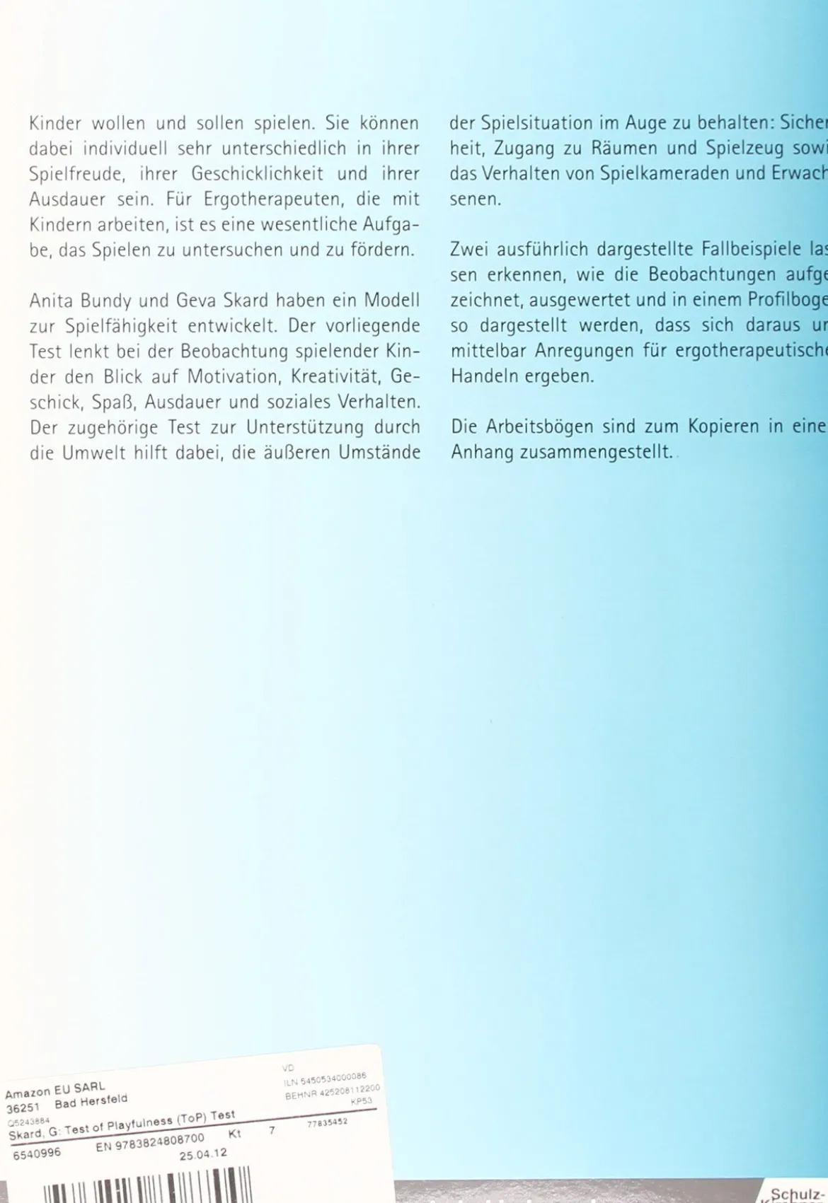 Test of Playfullness (ToP) - Test zur Spielfähigkeit