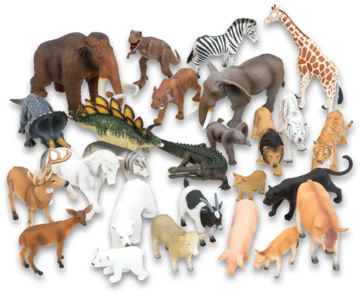 Tierfiguren, 26 Tiere in Kunststoff-Box, ab 3 Jahre