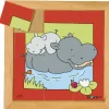 Tier-Puzzle Mutter und Kind - Flußpferd, ab 3 Jahre