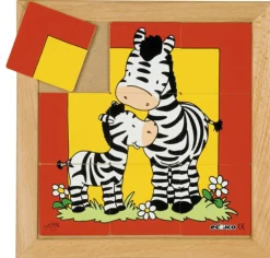 Tier-Puzzle Mutter und Kind - Zebra