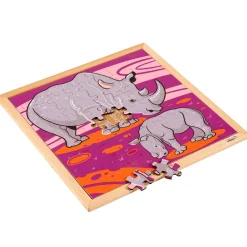 Tierpuzzle - Nashorn, ab 4 Jahre