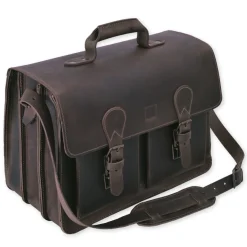 TimeTEX Büchertasche Probata XXL, ranger (dunkelbraun), Sattelleder
