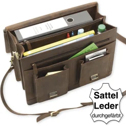 TimeTEX-Büchertasche Selecta Classic, ranger, Sattelleder