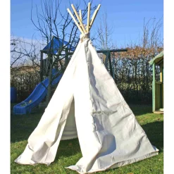 Tipi klein, Ø 165 cm, 160 cm hoch, wasserabweisend, steckbares Holzgestänge