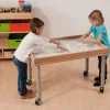 Tisch für Sandexperimentierwanne für den Kindergarten, 100 x 65 cm, höhenverstellbar 59-76 cm