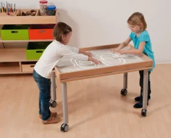Tisch für Sandexperimentierwanne für den Kindergarten, 100 x 65 cm, höhenverstellbar 59-76 cm