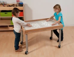 Tisch für Sandexperimentierwanne für den Kindergarten, 100 x 65 cm, höhenverstellbar 59-76 cm
