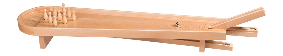 Tischkegelbahn, aus Buchenholz, 86 cm lang, ab 4 Jahre