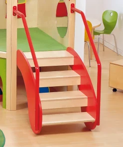 Tobini Treppe rot mit Seitenschutz