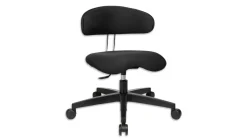 Topstar KIHO Erzieherstuhl, 34-47 cm, Stoff schwarz, mit Hartbodenrollen