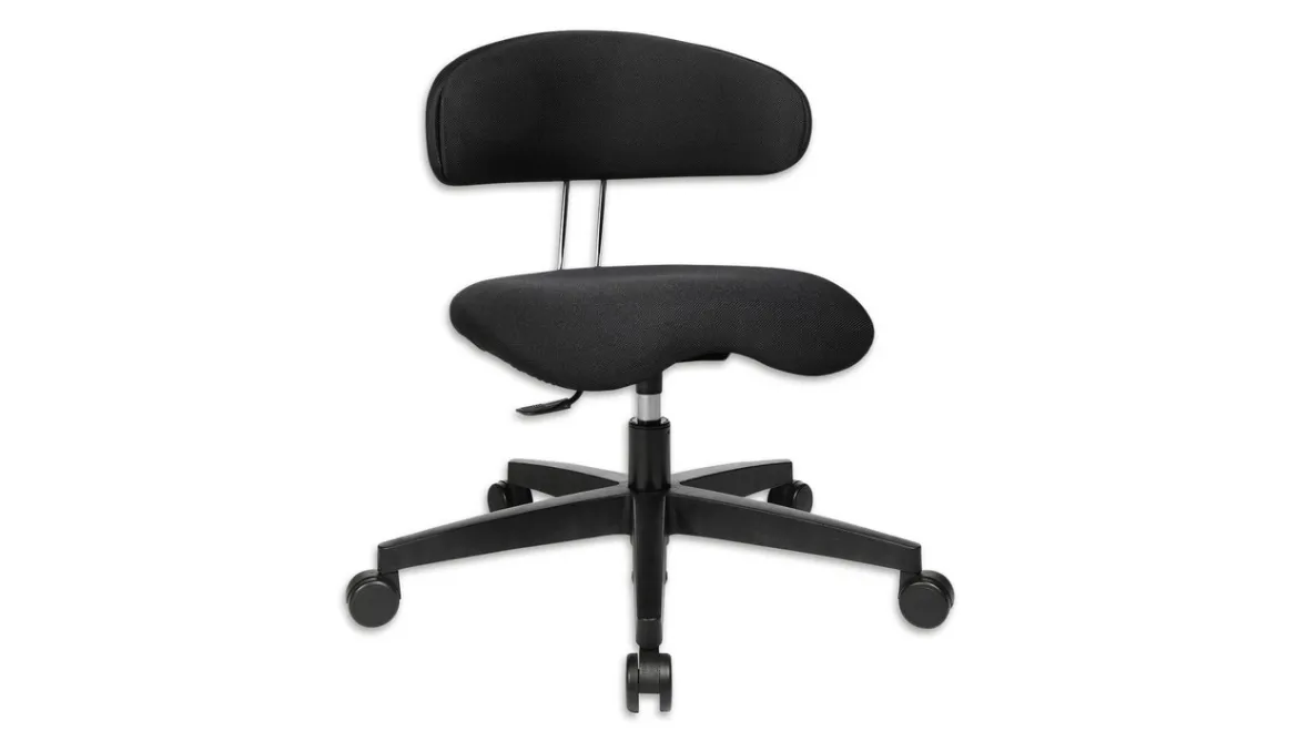 Topstar KIHO Erzieherstuhl, 34-47 cm, Stoff schwarz, mit Hartbodenrollen