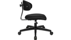 Topstar KIHO Erzieherstuhl, 34-47 cm, Stoff schwarz, mit Hartbodenrollen