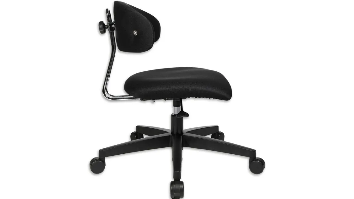 Topstar KIHO Erzieherstuhl, 34-47 cm, Stoff schwarz, mit Hartbodenrollen