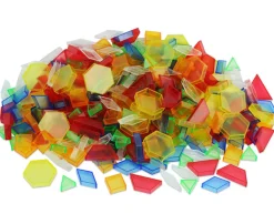 Transparente Pattern Blocks, 360 Teile in Stapelbox, 4-7 Jahre