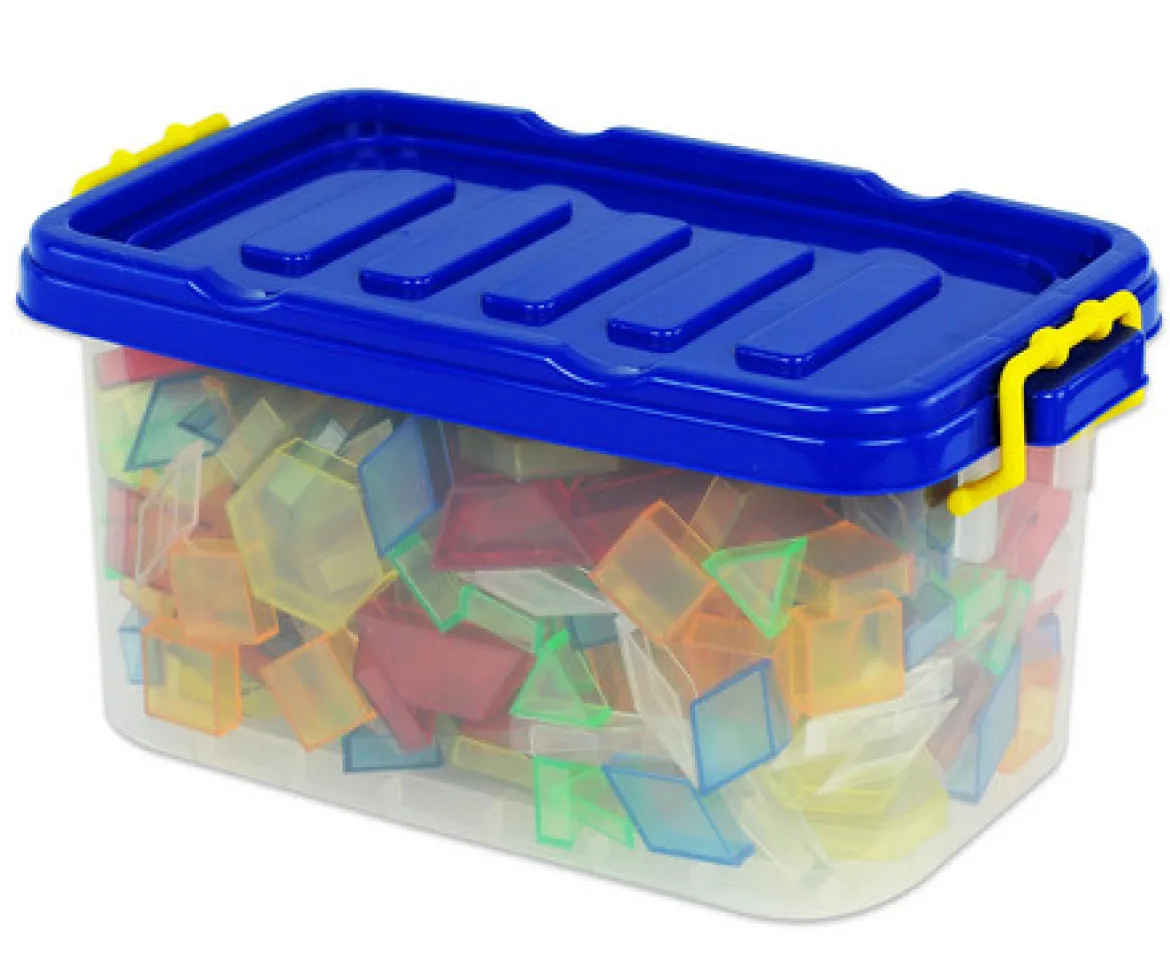 Transparente Pattern Blocks, 360 Teile in Stapelbox, 4-7 Jahre