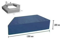 Trapezelement, Softbaustein dunkelblau, 120 x 30 cm