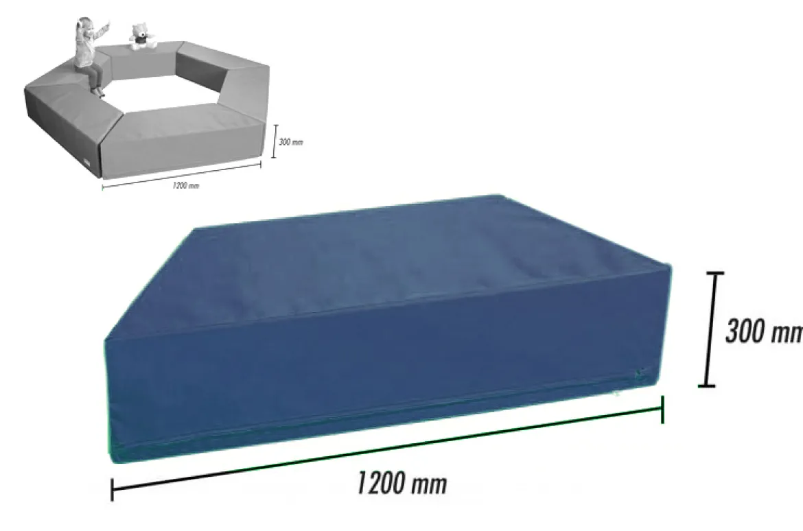 Trapezelement, Softbaustein dunkelblau, 120 x 30 cm