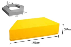 Trapezelement, Softbaustein gelb, 120 x 30 cm