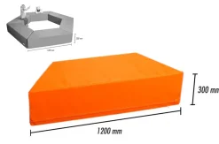 Trapezelement, Softbaustein orange, 120 x 30 cm