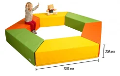 Trapezelement, Softbaustein orange, 120 x 30 cm