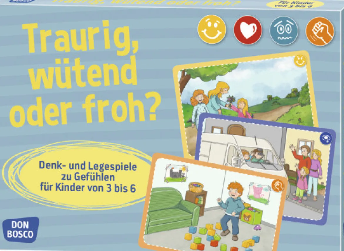 Traurig, wütend oder froh? Karten, 3 bis 6 Jahre