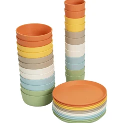 treeNside Geschirr-Set, 36-teilig bunt (6 Farben)