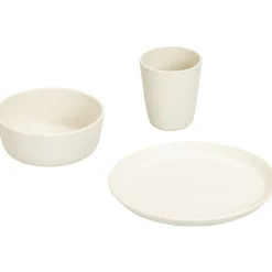 treeNside Kindergeschirr-Set - Teller, Becher & Schüssel, perlweiß