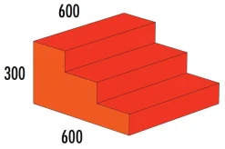 Treppe 3-stufig MAXI rot/orange, ab 4 Jahre