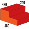 Treppe 2- stufig MEDI rot/orange, 2-4 Jahre