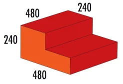 Treppe 2- stufig MEDI rot/orange, 2-4 Jahre