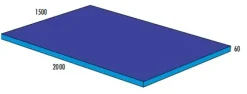 Turnmatte BLAU / HELLBAU, 200 x 150 x 6 cm