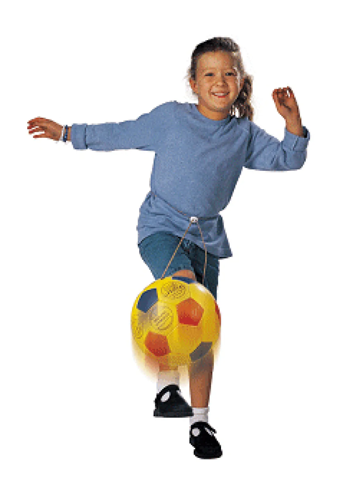 TWIST Fitnessball bunt mit elastischer Kordel, ab 3 Jahre