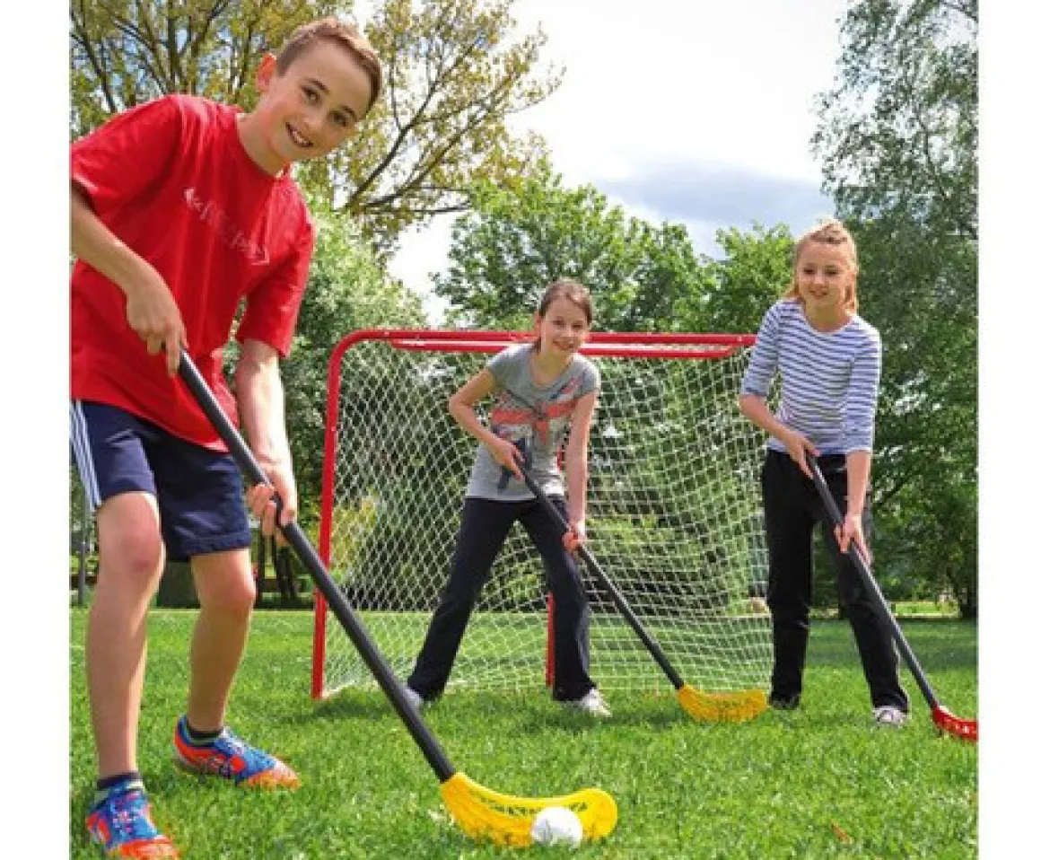 Unihockey-Satz, 6 rote und 6 gelbe Schläger, ab 7 Jahre