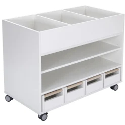Universalwagen für Bastelmaterial & Bücher, weiß, HxBxT 80x102x55 cm