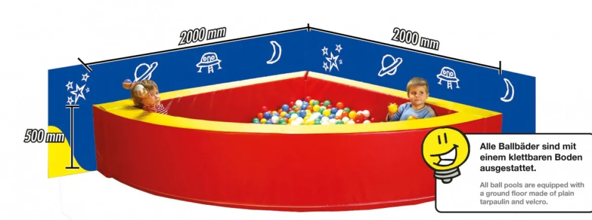 Viertelkreisballbad groß, 4-teilig ROT/GELB (ohne Bälle), ab 2 Jahre