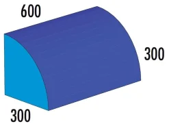 Viertelkreiszylinder MAXI blau/hellblau, ca 600x300 Radius, ab 4 Jahre