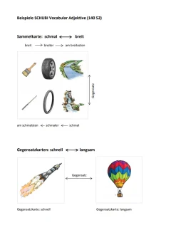 VOCABULAR Adjektive, Bildkarten ab 4 Jahren