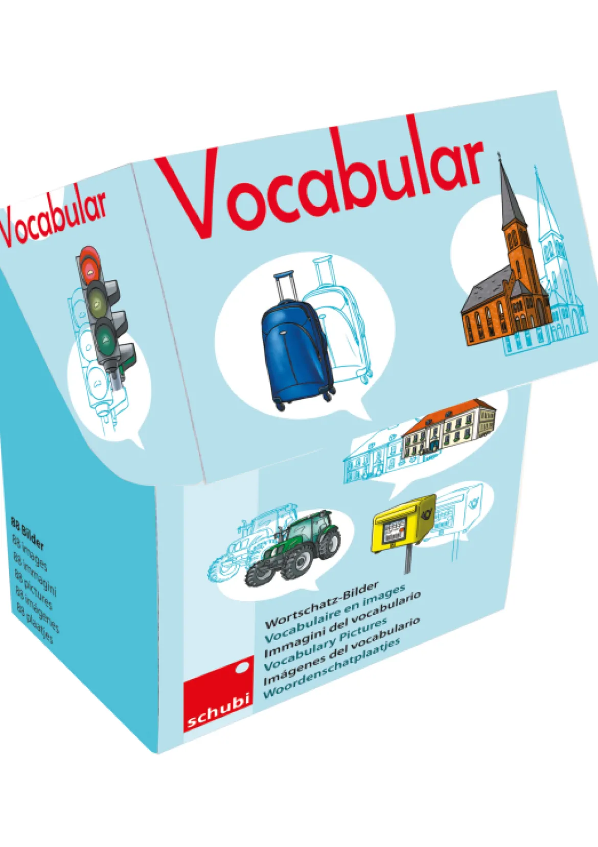 Vocabular Wortschatz-Bilder - Fahrzeuge, Verkehr, Gebäude, Bilderbox, 3-99 Jahre