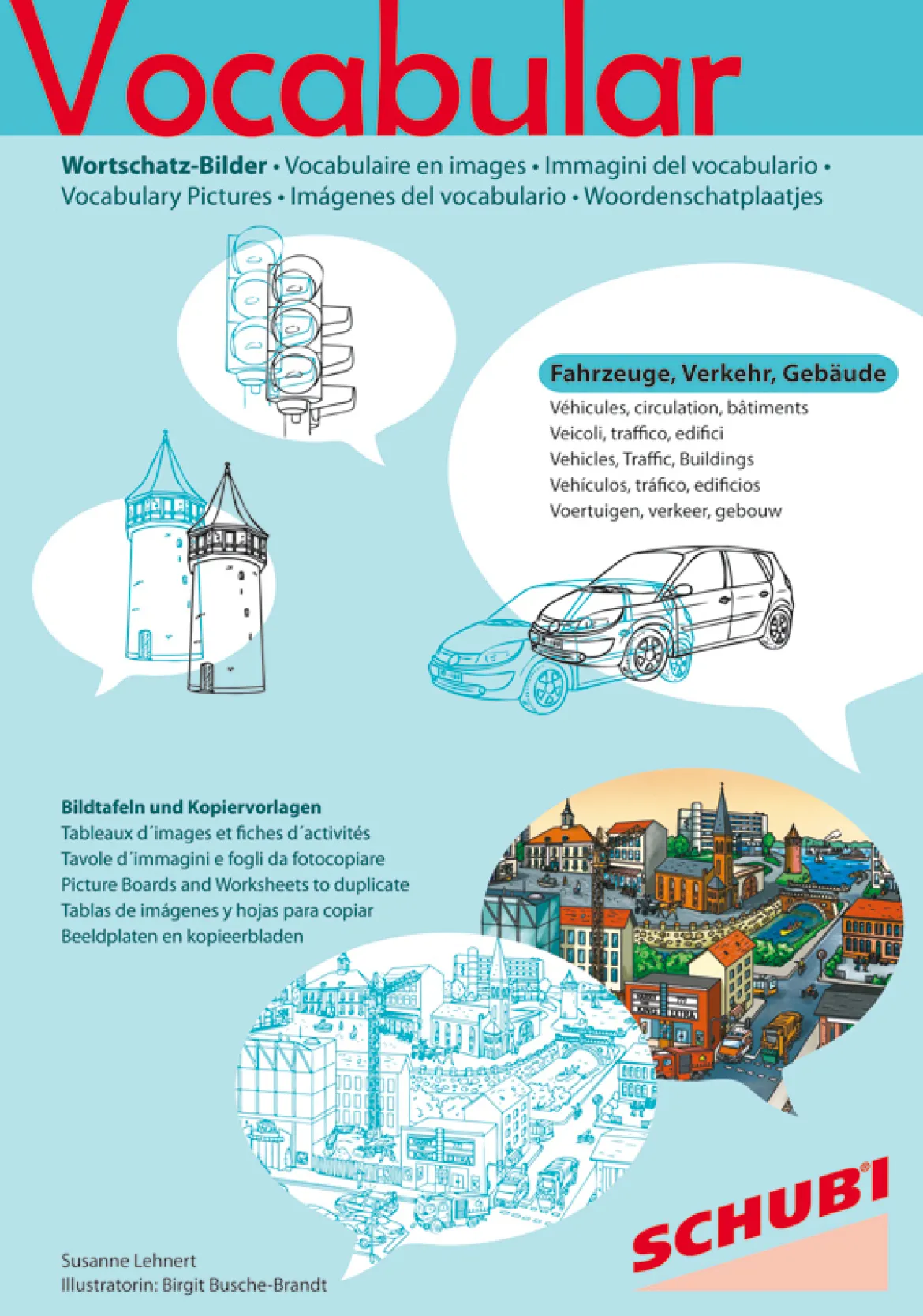 Vocabular Wortschatz-Bilder - Fahrzeuge, Verkehr, Gebäude, Kopiervorlagen, 3-99 Jahre