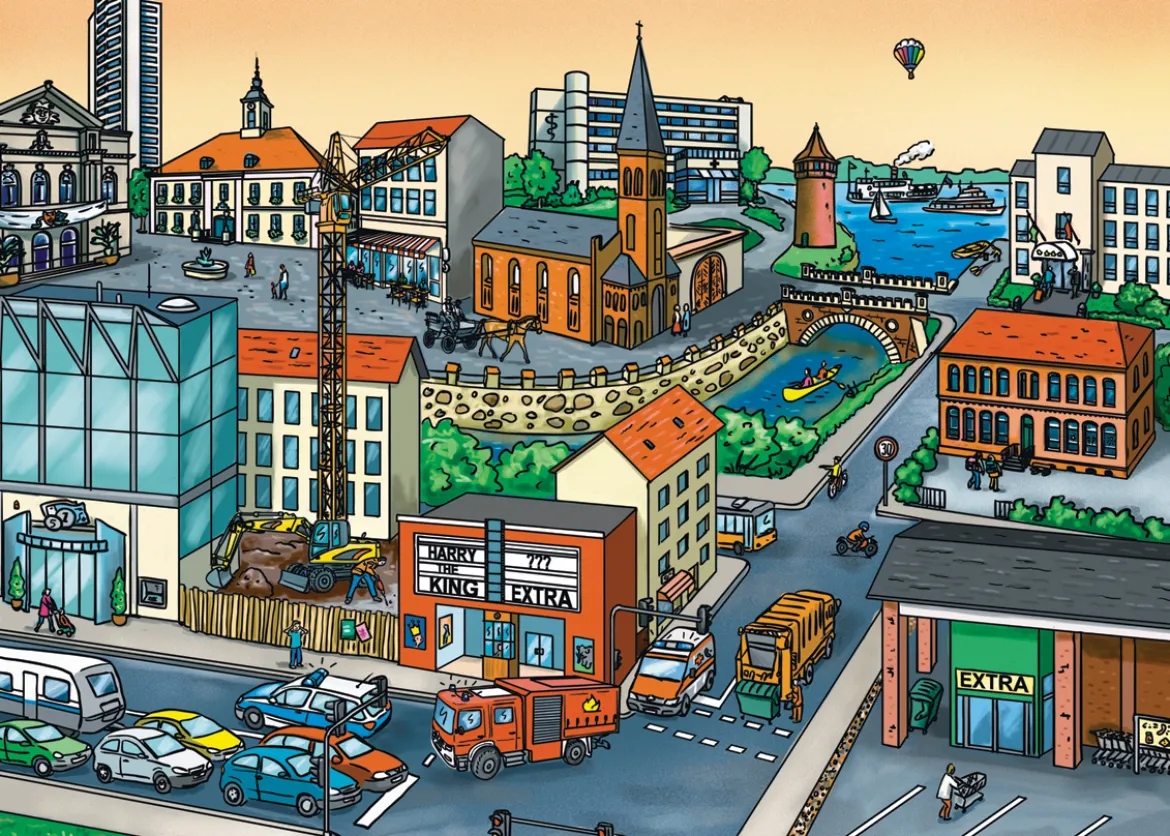 Vocabular Wortschatz-Bilder - Fahrzeuge, Verkehr, Gebäude, Kopiervorlagen, 3-99 Jahre