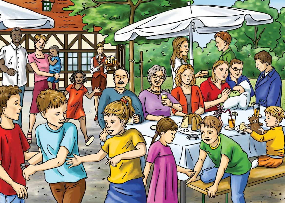 Vocabular Wortschatz-Bilder - Familie und soziales Umfeld, Bilderbox, 3-99 Jahre