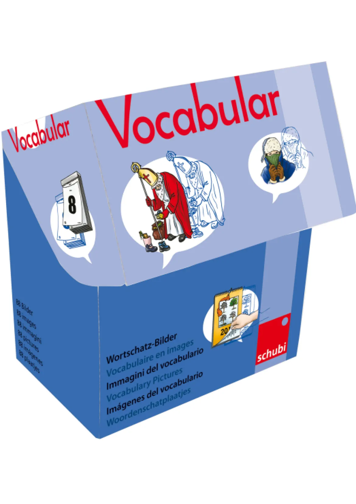 Vocabular Wortschatz-Bilder - Kalender, Zeit, Wetter, Bilderbox, 3-99 Jahre