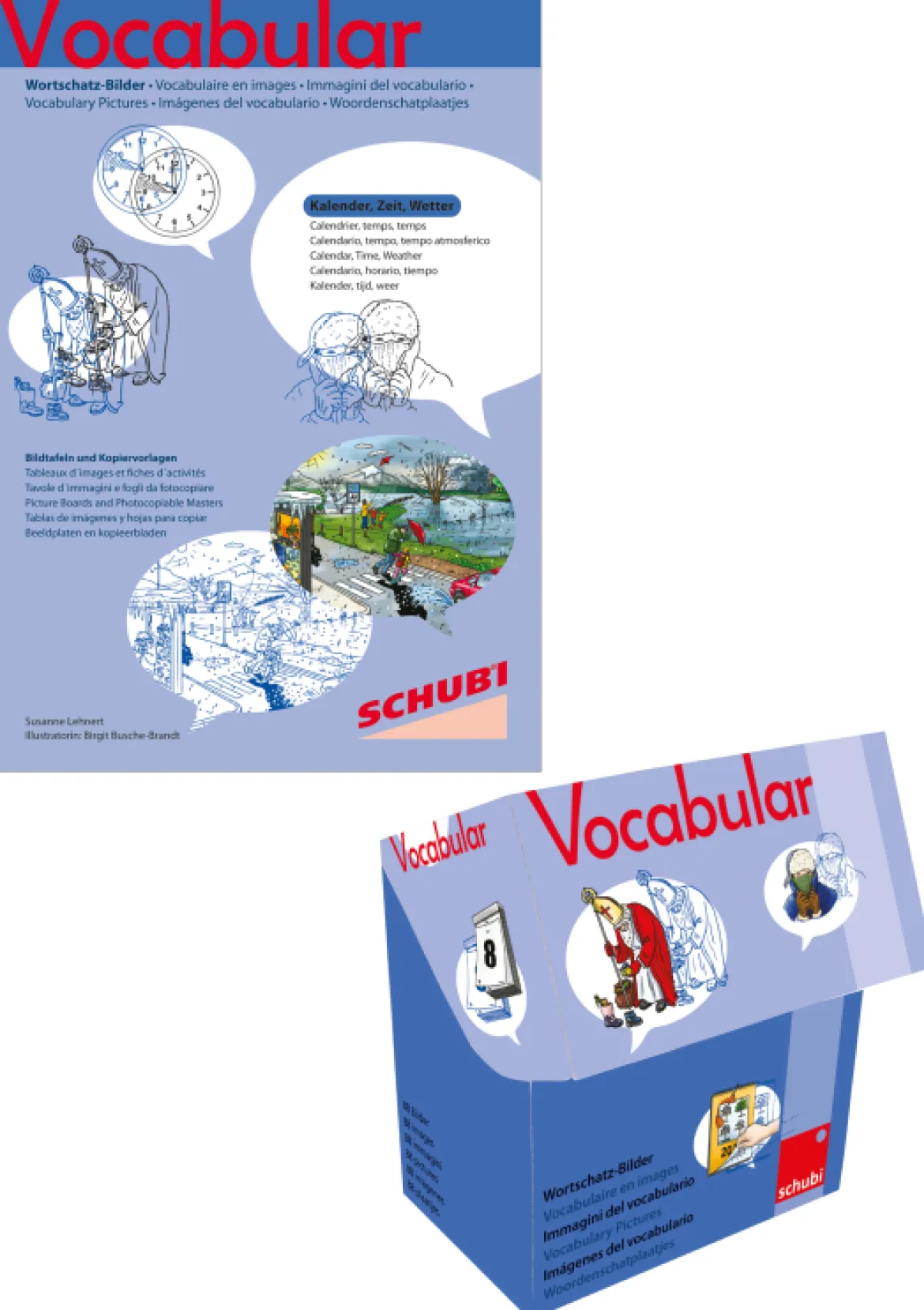 Vocabular Wortschatz-Bilder KOMBIPAKET Kalender, Zeit, Wetter, 3-99 Jahre