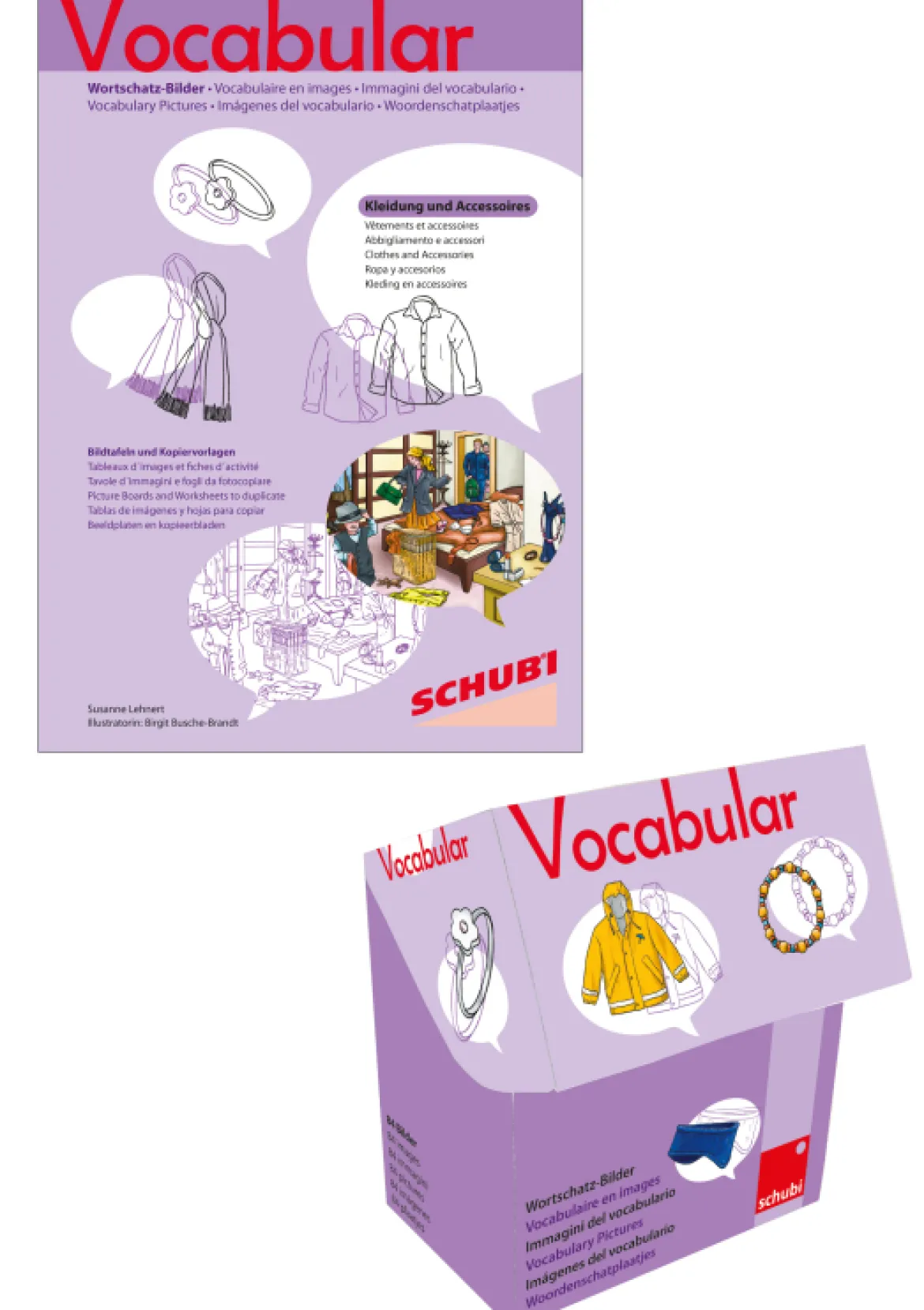 Vocabular Wortschatz-Bilder KOMBIPAKET Kleidung und Accessoires, 3-99 Jahre